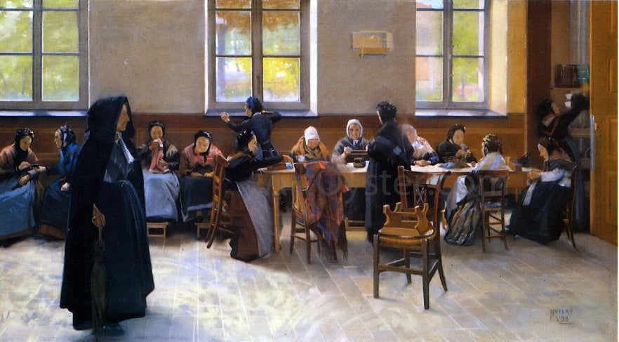 Hubert Vos The Knitting Room - Canvas Print