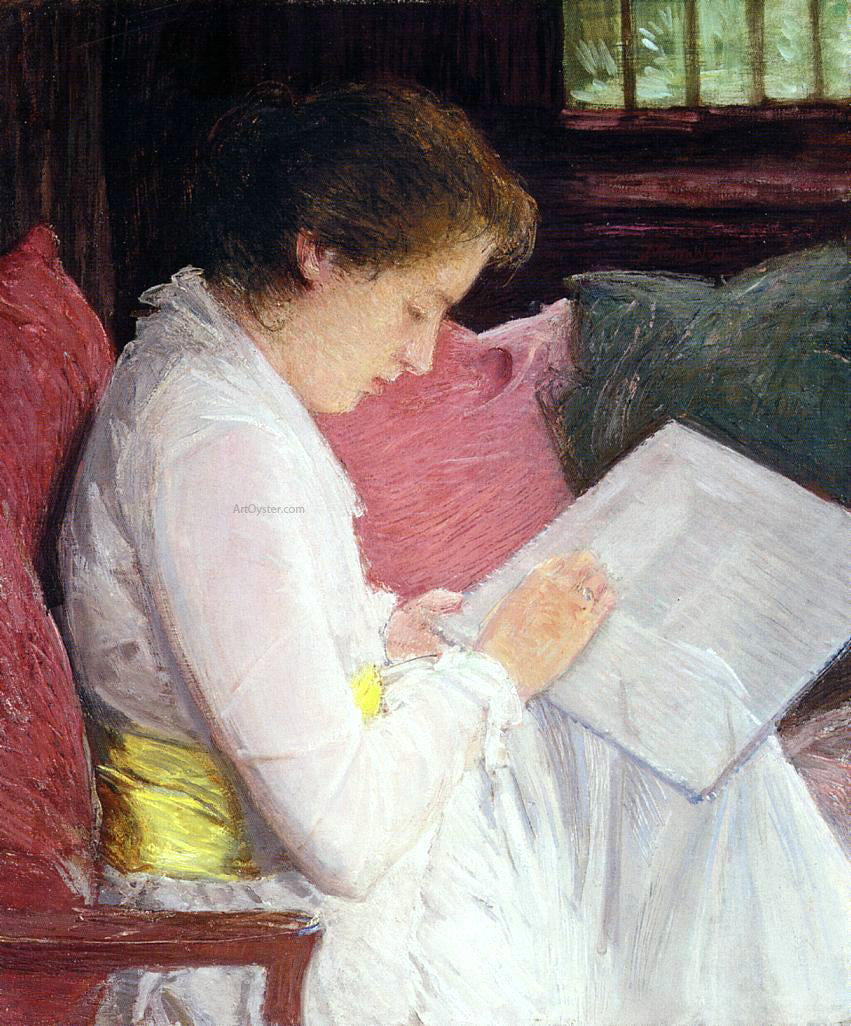 Julian Alden Weir The Lace Maker - Canvas Print