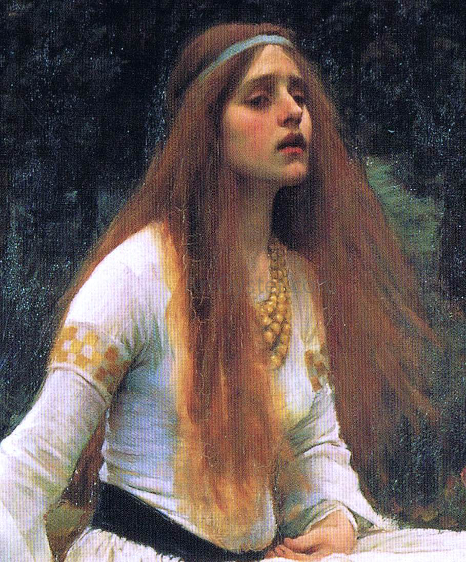 John William Waterhouse The Lady of Shalott (detail-top) - Canvas Print
