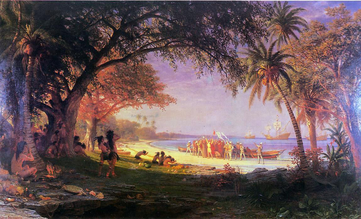 Albert Bierstadt The Landing of Columbus - Canvas Print