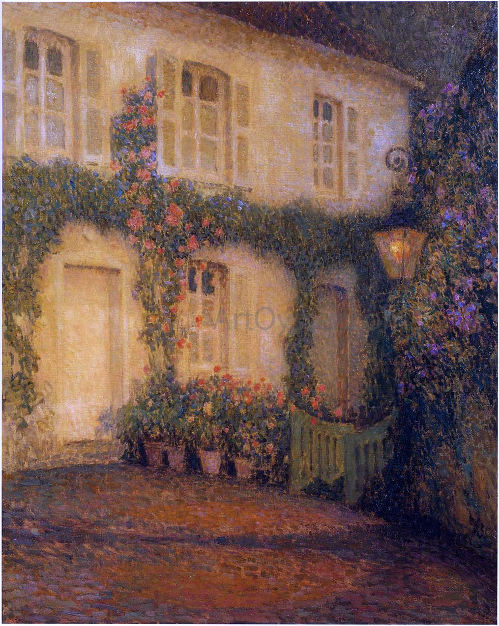 Henri Le Sidaner A Lantern at Gerberoy - Canvas Print