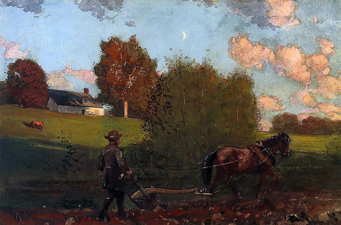 Winslow Homer The Last Furrow - Canvas Print