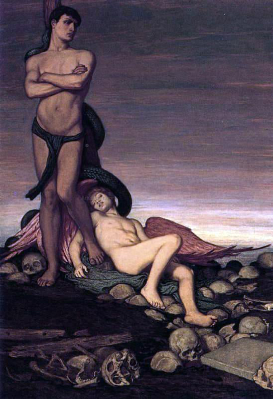 Elihu Vedder The Last Man - Canvas Print