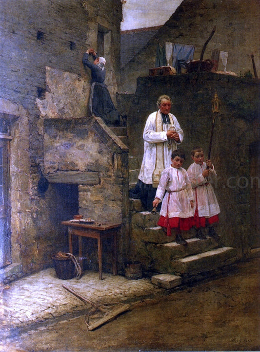 Henry Mosler The Last Sacraments - Canvas Print