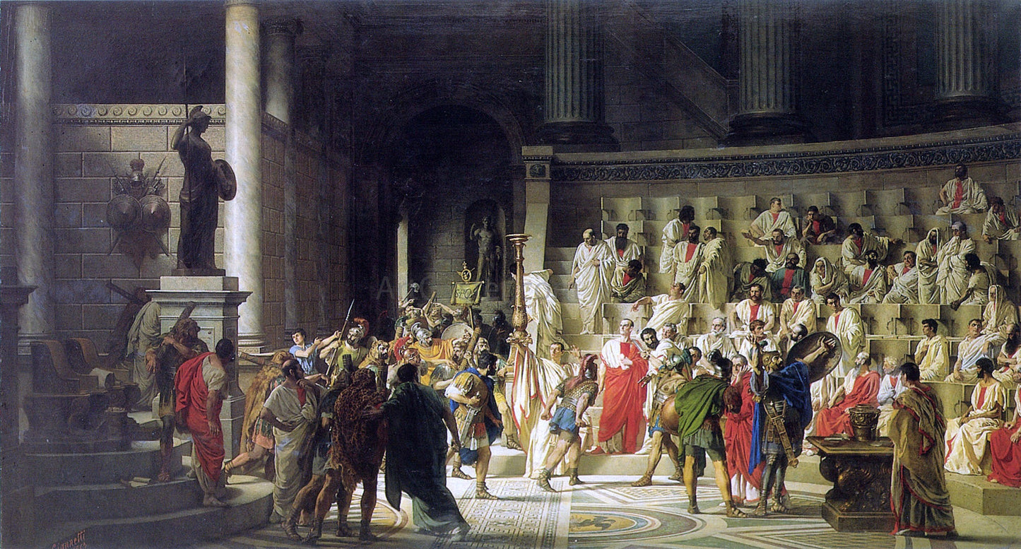 Raffaele Giannetti The Last Senate of Julius Caesar - Canvas Print