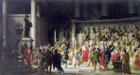 Raffaele Giannetti The Last Senate of Julius Caesar - Canvas Print