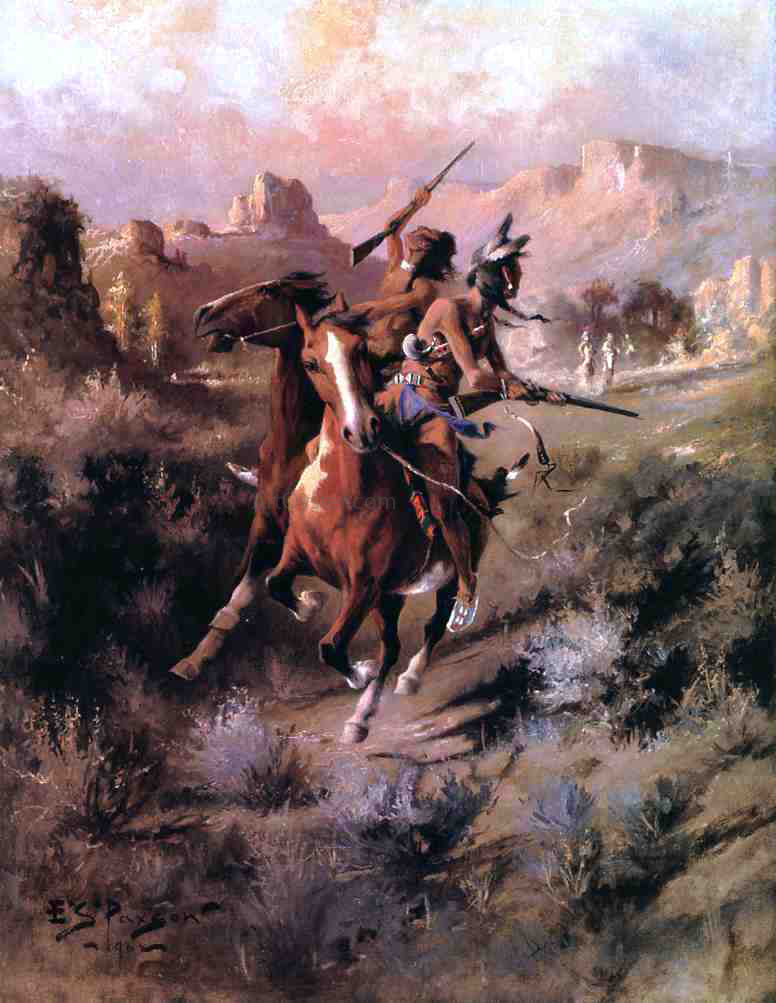Frank Tenney Johnson The Last Shot - Canvas Print