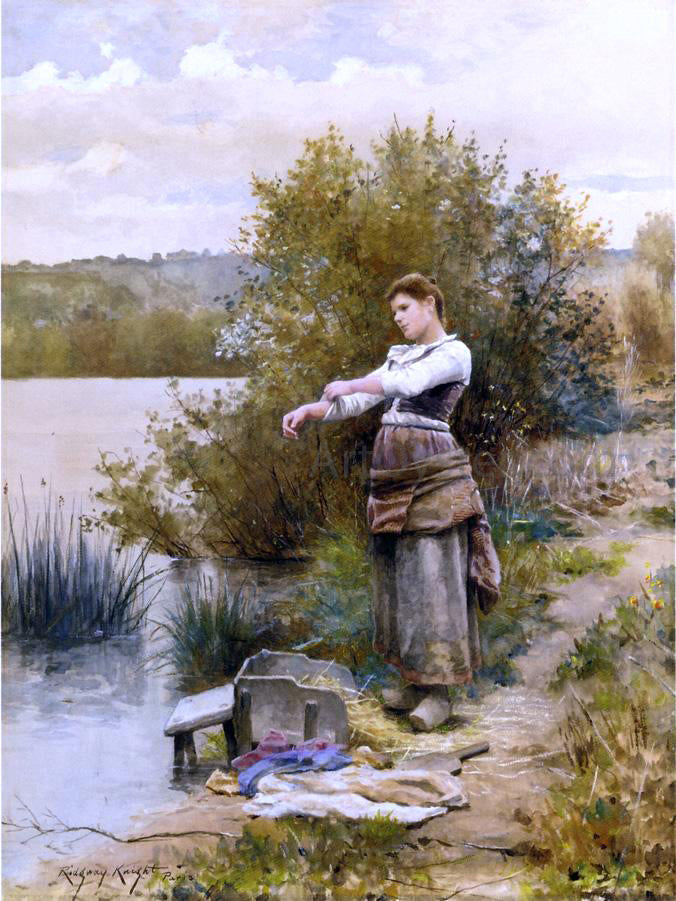 Daniel Ridgway Knight The Laundress - Canvas Print