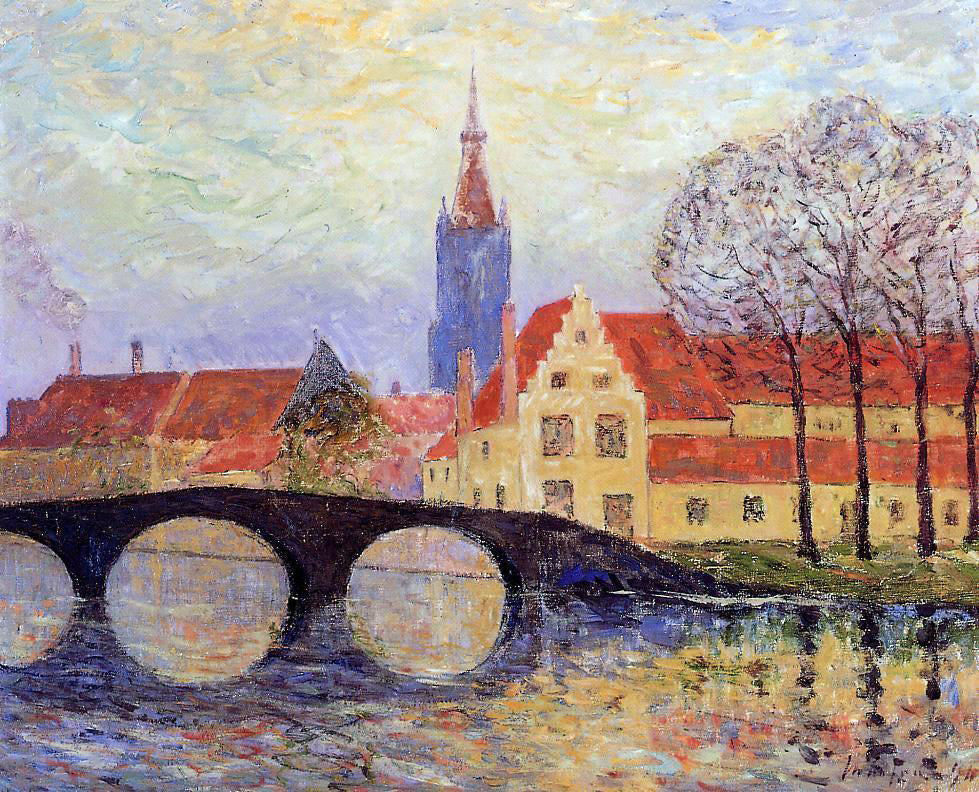 Maxime Maufra The Leguenay Bridge, Bruges - Canvas Print