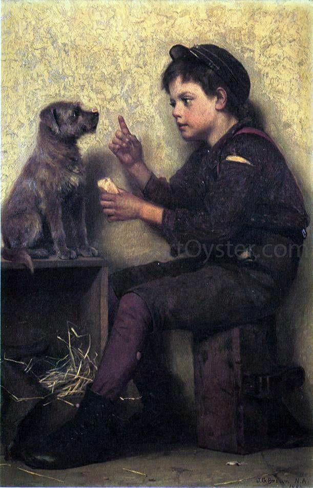 John George Brown The Lesson - Canvas Print