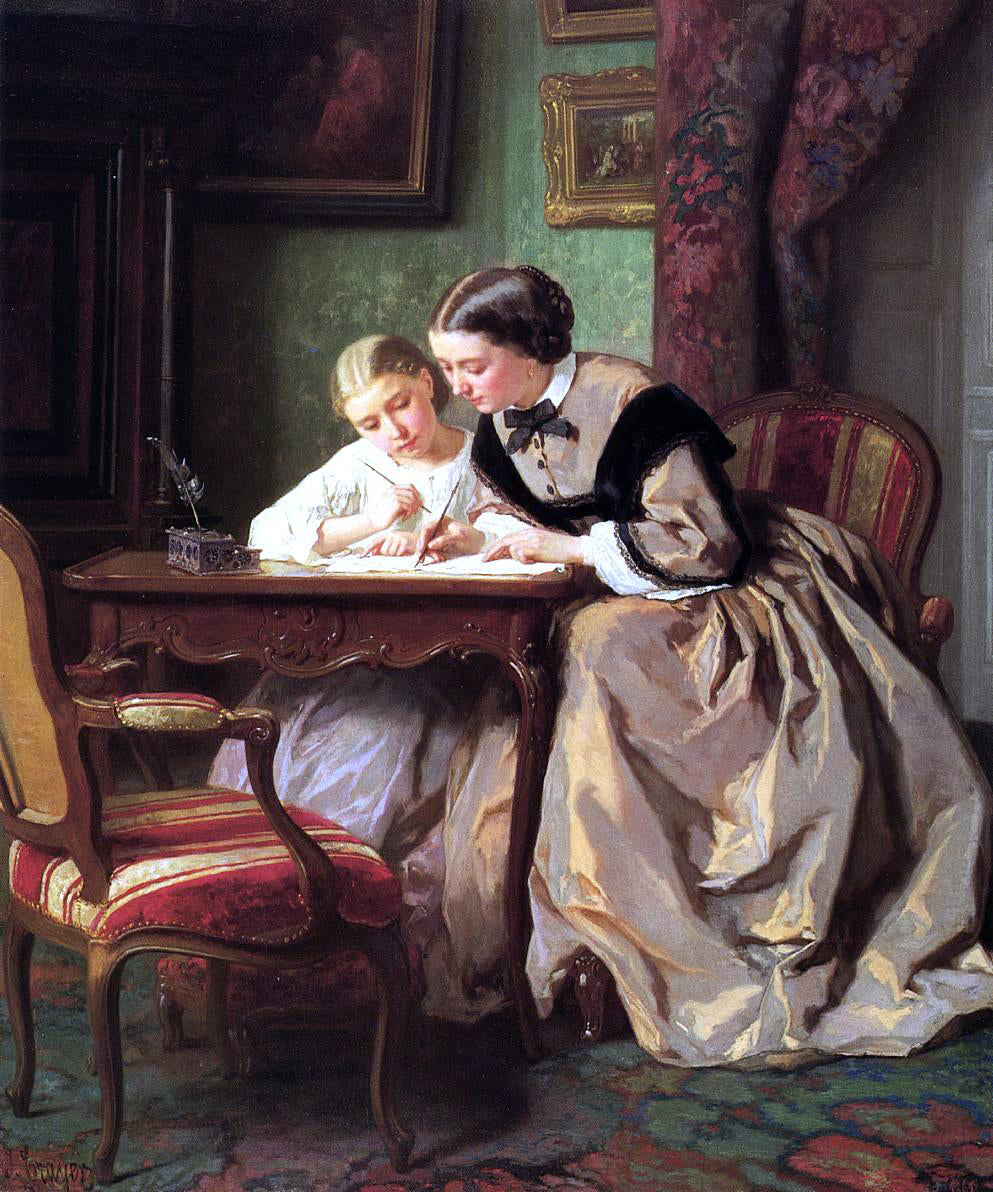 Jules Trayer The Lesson - Canvas Print
