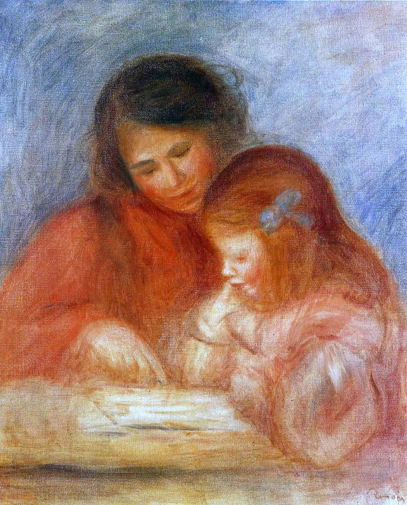 Pierre Auguste Renoir The Lesson - Canvas Print