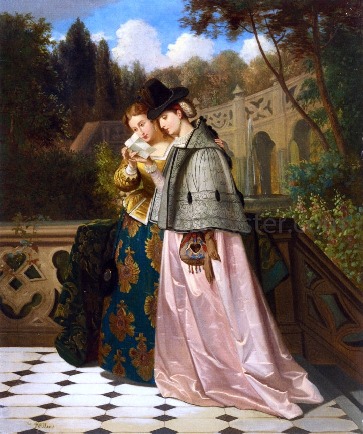 Florent Willems The Letter - Canvas Print