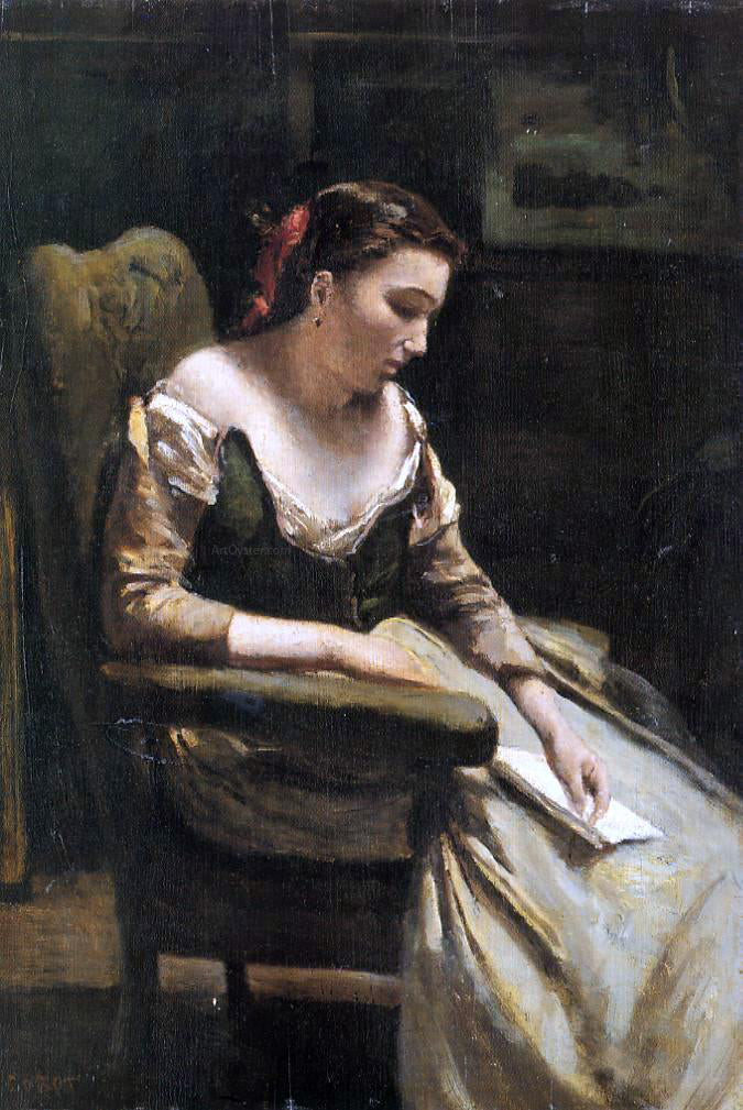 Jean-Baptiste-Camille Corot The Letter - Canvas Print