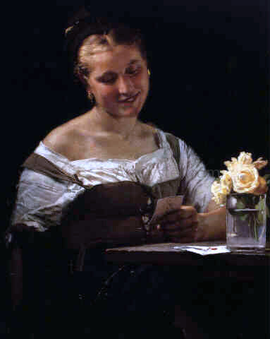 Karl Gussow The Letter - Canvas Print