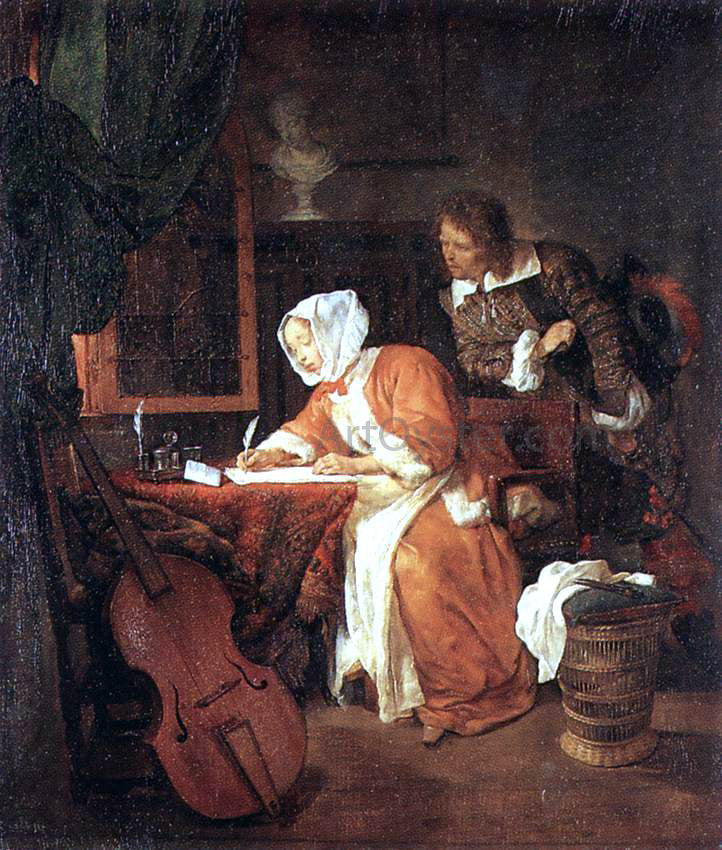 Gabriel Metsu The Letter-Writer Surprised - Canvas Print