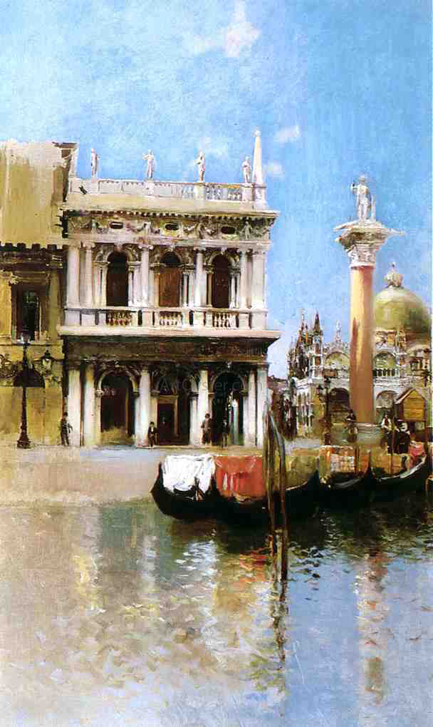 Robert Frederick Blum The Libreria, Venice - Canvas Print