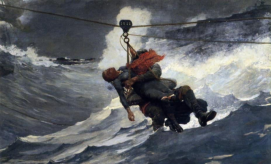 Winslow Homer The Life Line - Canvas Print