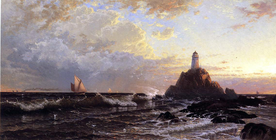 Alfred Thompson Bricher The Lighthouse - Canvas Print