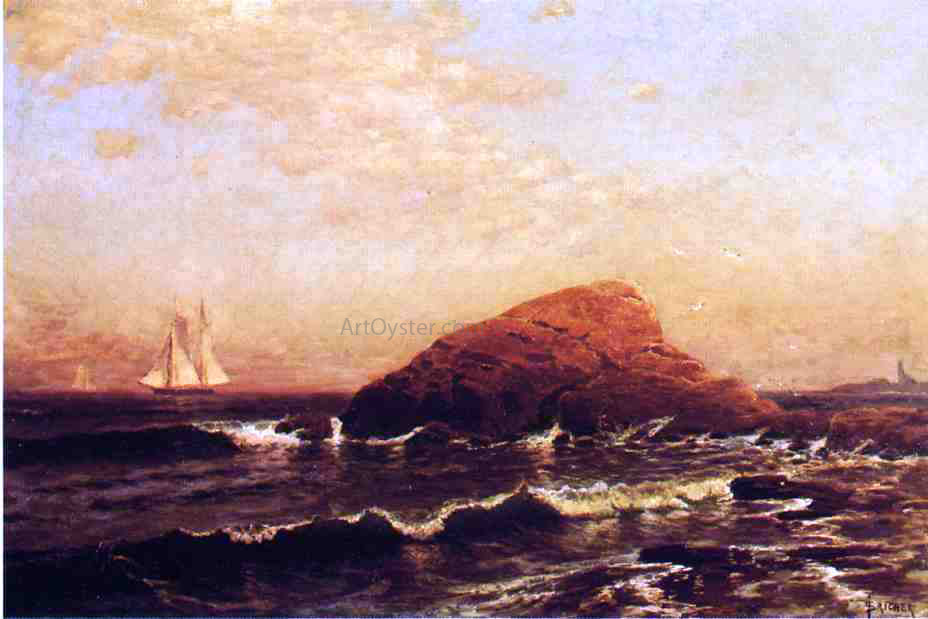 Alfred Thompson Bricher The Lion Rock, Newport - Canvas Print