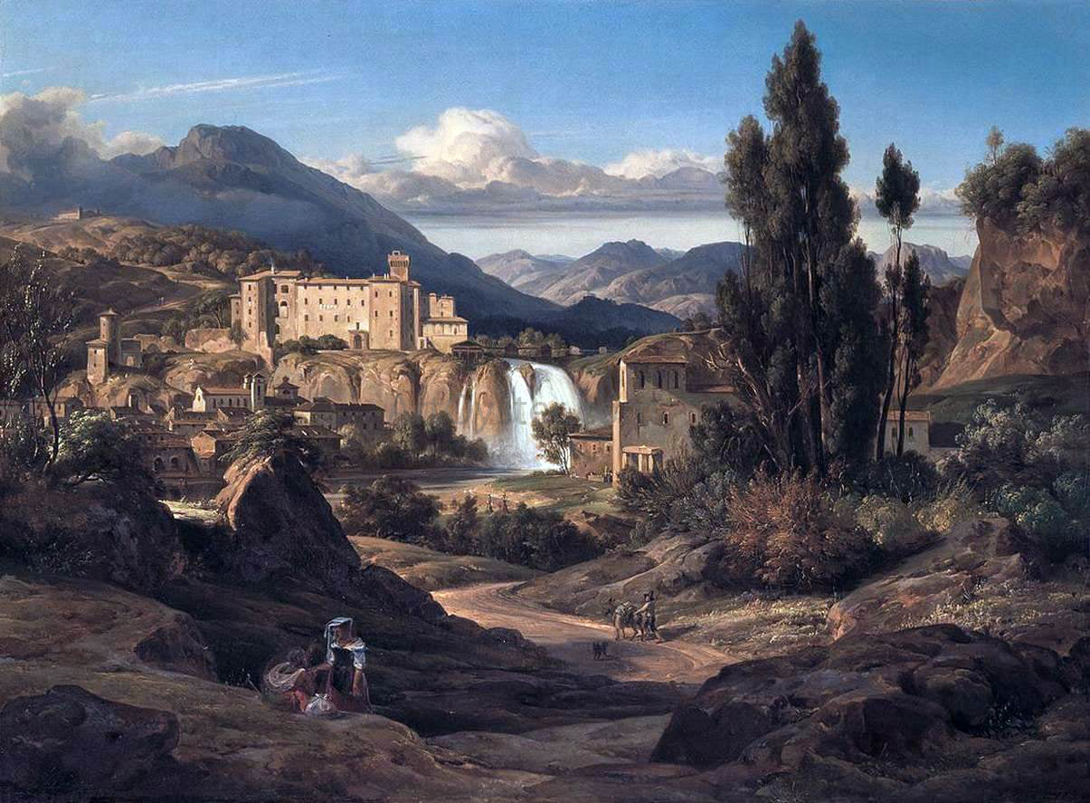 Ernst Fries The Liris Waterfalls near Isola di Sora - Canvas Print