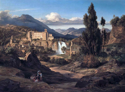 Ernst Fries The Liris Waterfalls near Isola di Sora - Canvas Print