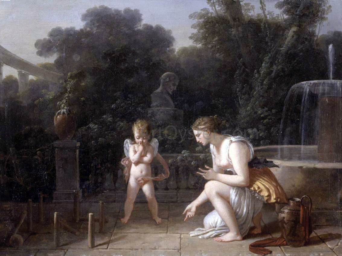 Jean-Baptiste Mallet The Little Fixer (Le petit redresseur de Quilles) - Canvas Print