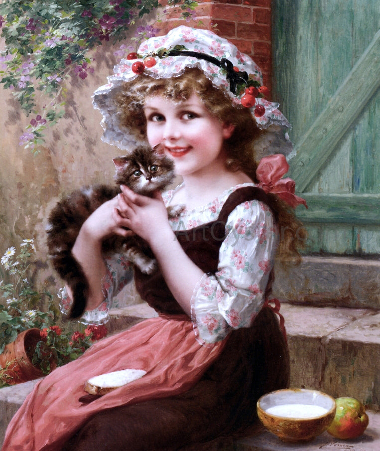 Emile Vernon The Little Kittens - Canvas Print