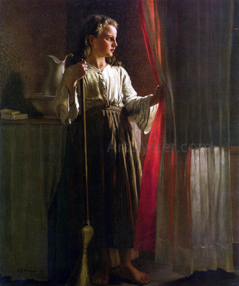 John George Brown The Little Servant - Canvas Print