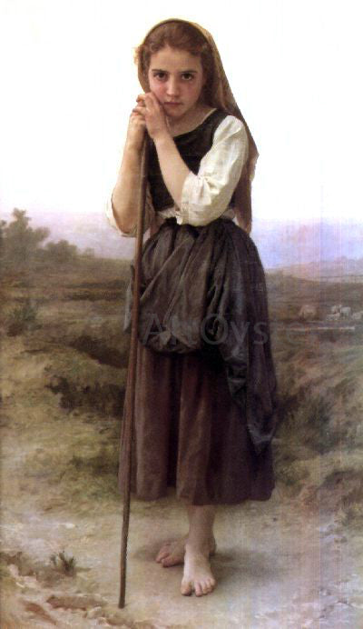 William Adolphe Bouguereau A Little Shepherdess - Canvas Print