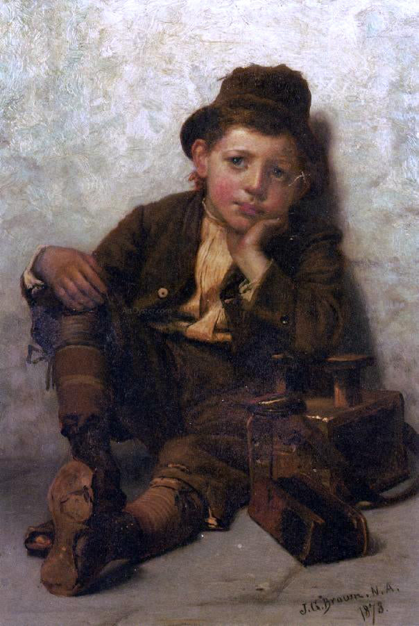 John George Brown The Little Shoe-Shine Boy - Canvas Print