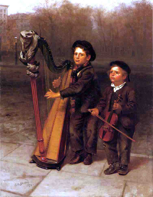 John George Brown The Little Strollers - Canvas Print