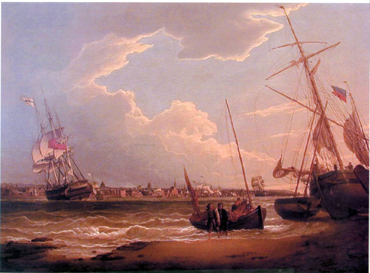 Robert Salmon The Liverpool in the Mersey (also known as Beating Up the Mersey) - Canvas Print
