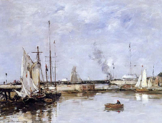 Eugene-Louis Boudin The Lock at Trouville - Canvas Print