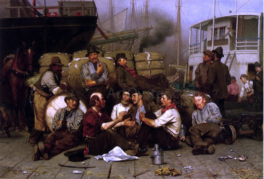 John George Brown The Longshoremen's Noon - Canvas Print