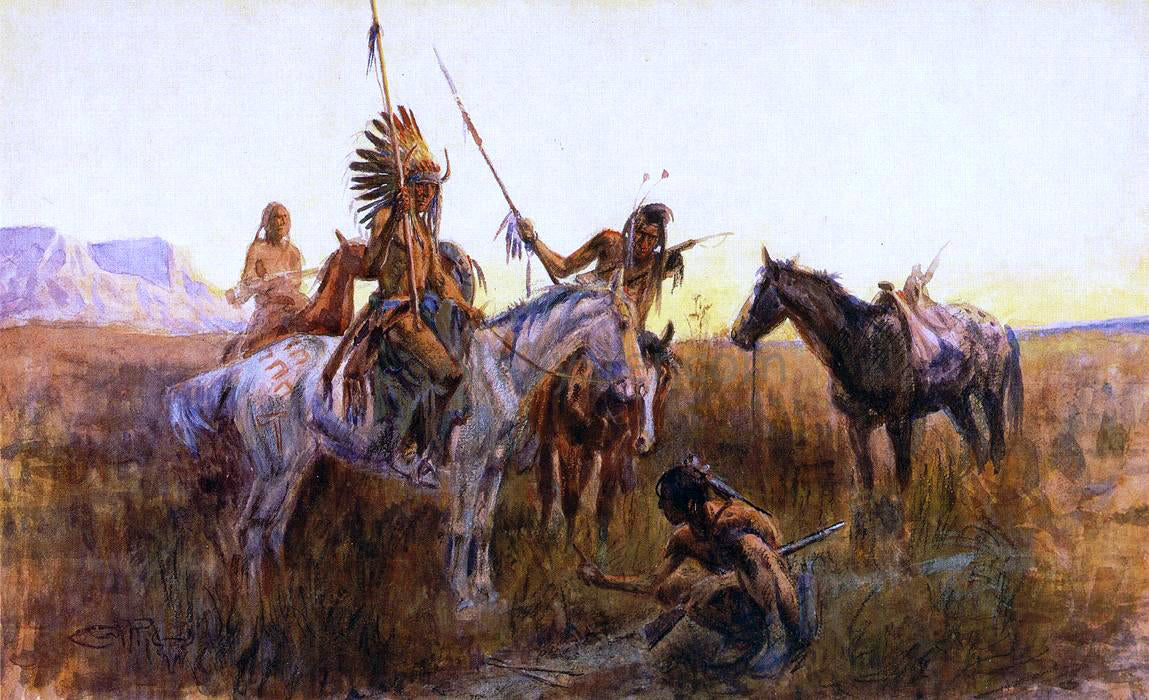 Charles Marion Russell The Lost Trail - Canvas Print
