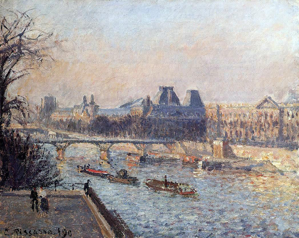 Camille Pissarro The Louvre, Afternoon - Canvas Print