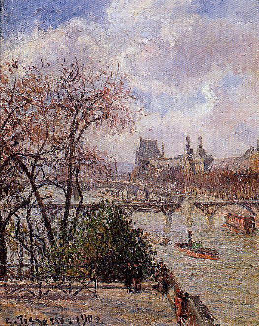 Camille Pissarro The Louvre, Gray Weather, Afternoon - Canvas Print