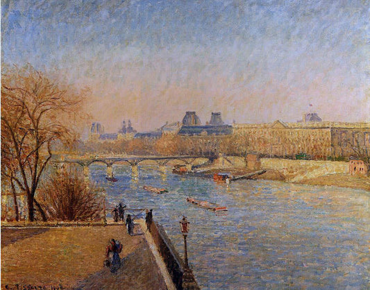Camille Pissarro The Louvre: Winter Sunshine, Morning - Canvas Print