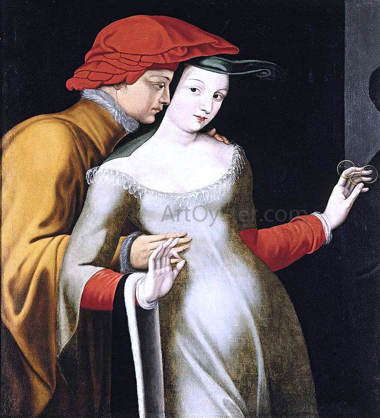 Masters of the Fontainebleau School The Lovers - Canvas Print