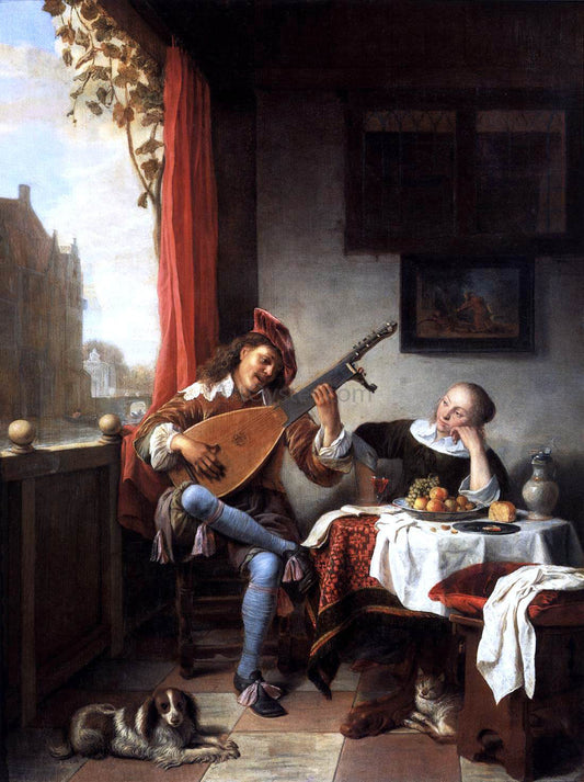 Hendrick Maertensz Sorgh The Lute Player - Canvas Print