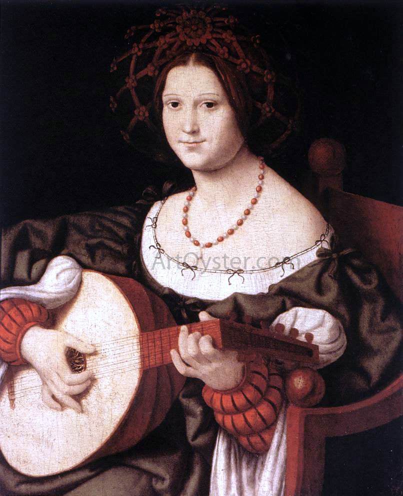Andrea Solario The Lute Player - Canvas Print