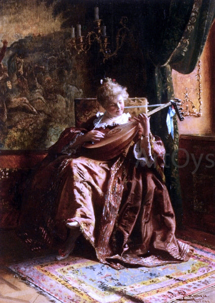 Johann Hamza The Lute Player - Canvas Print