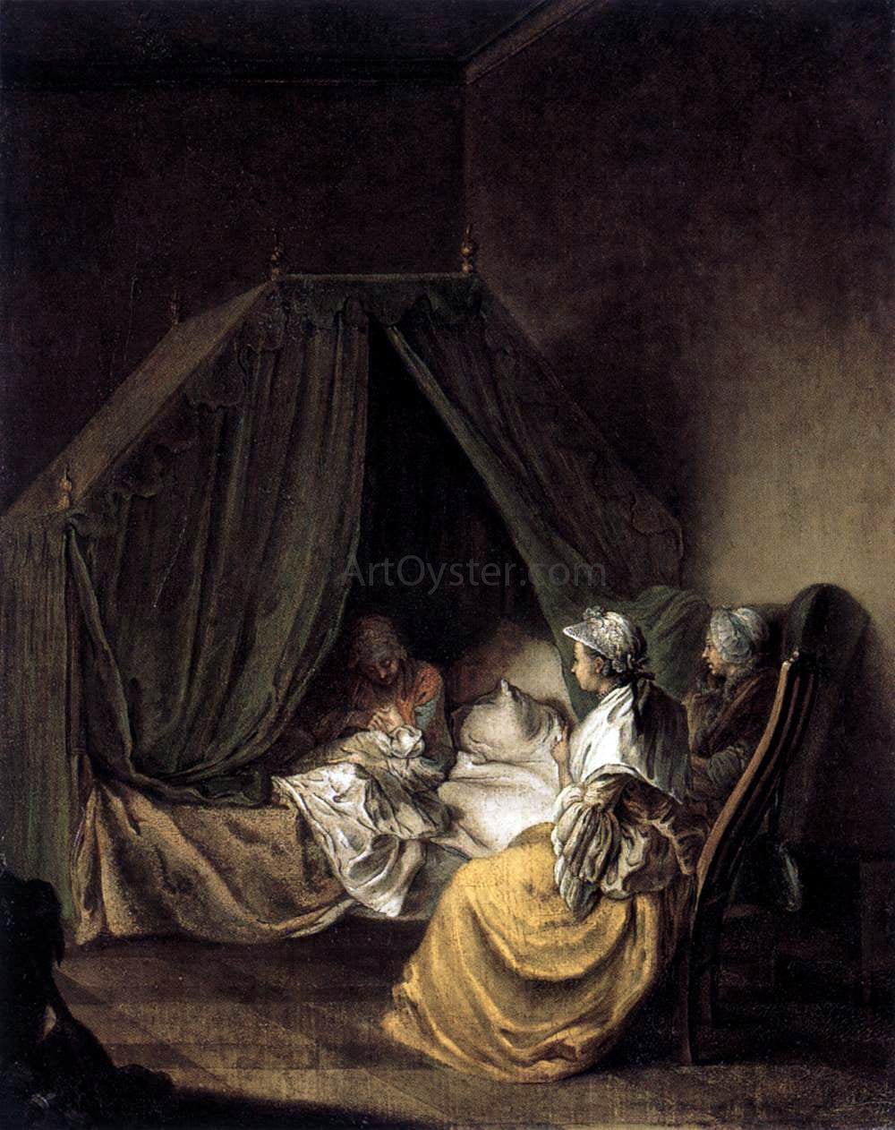 Daniel Nikolaus Chodowiecki The Lying-in Room (1) - Canvas Print