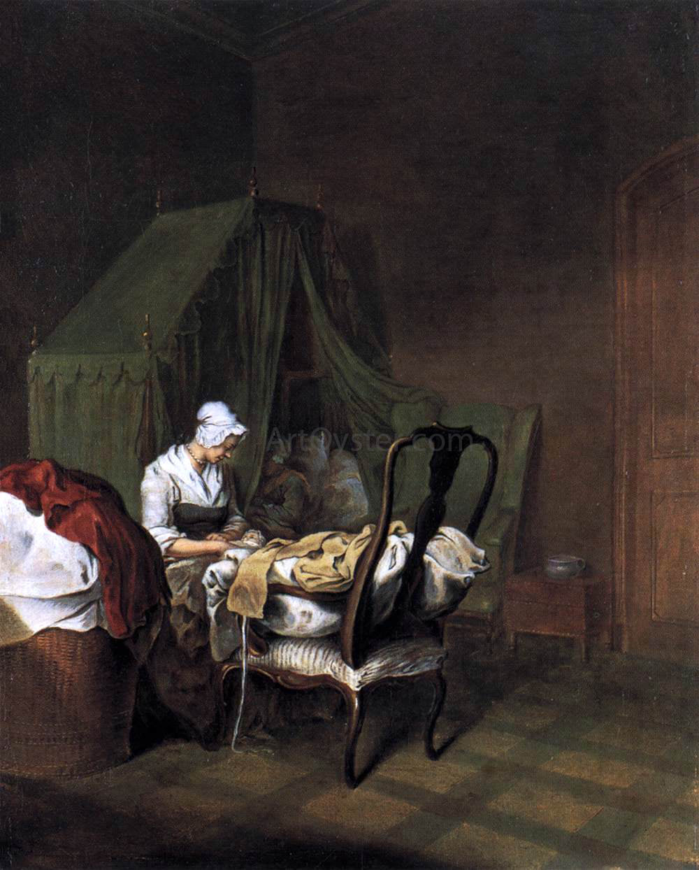 Daniel Nikolaus Chodowiecki The Lying-in Room (2) - Canvas Print