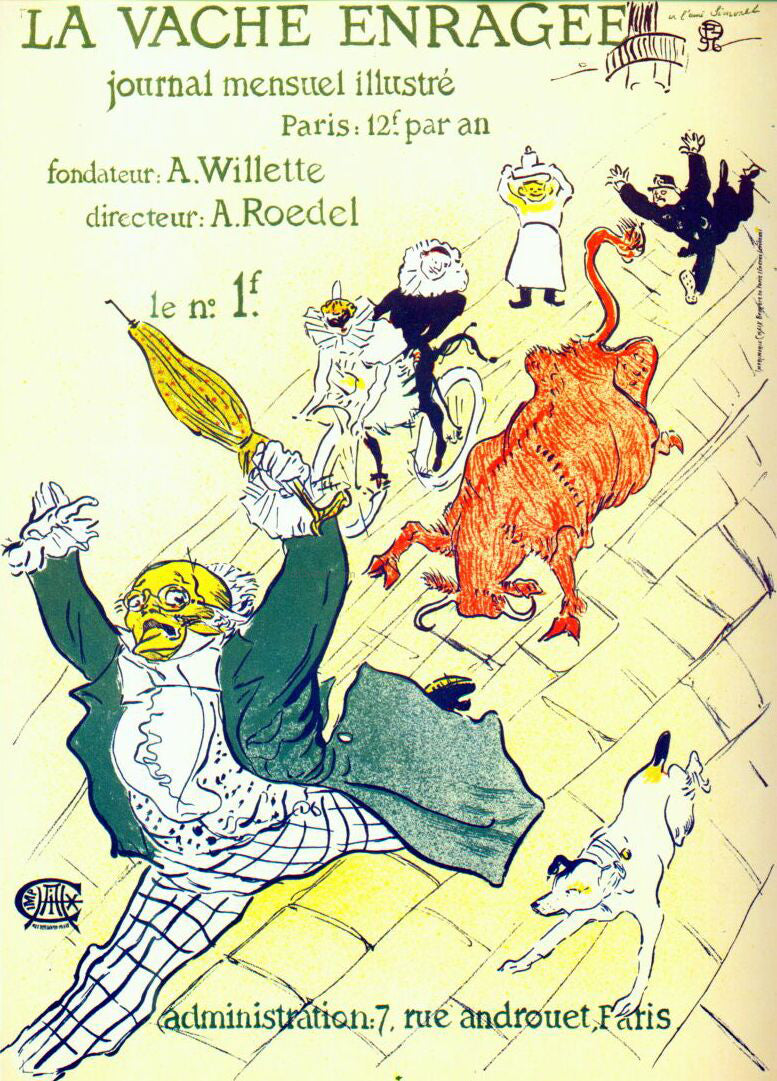 Henri De Toulouse-Lautrec The Mad Cow - Canvas Print