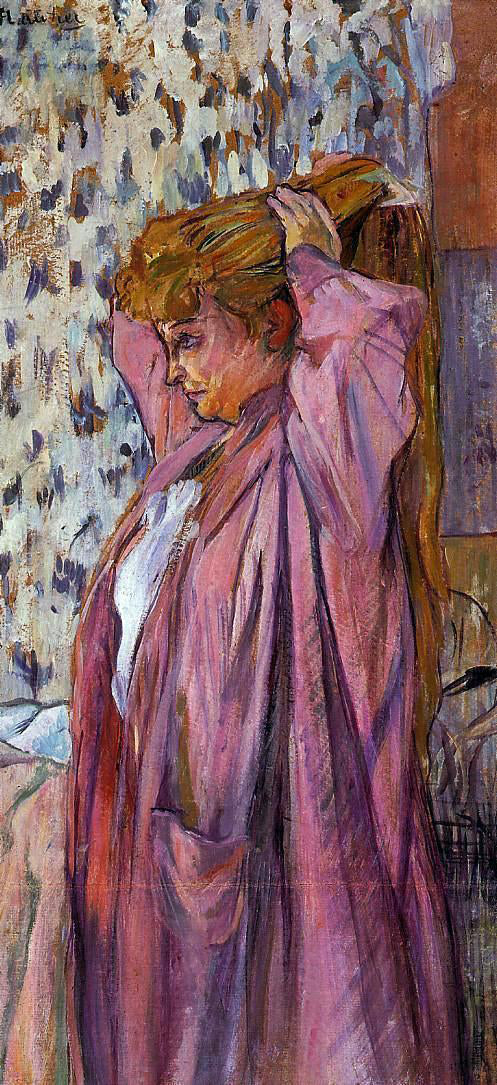 Henri De Toulouse-Lautrec The Madame Redoing Her Bun - Canvas Print