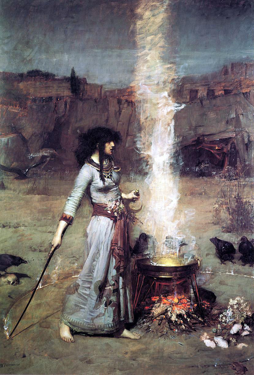 John William Waterhouse The Magic Circle - Canvas Print