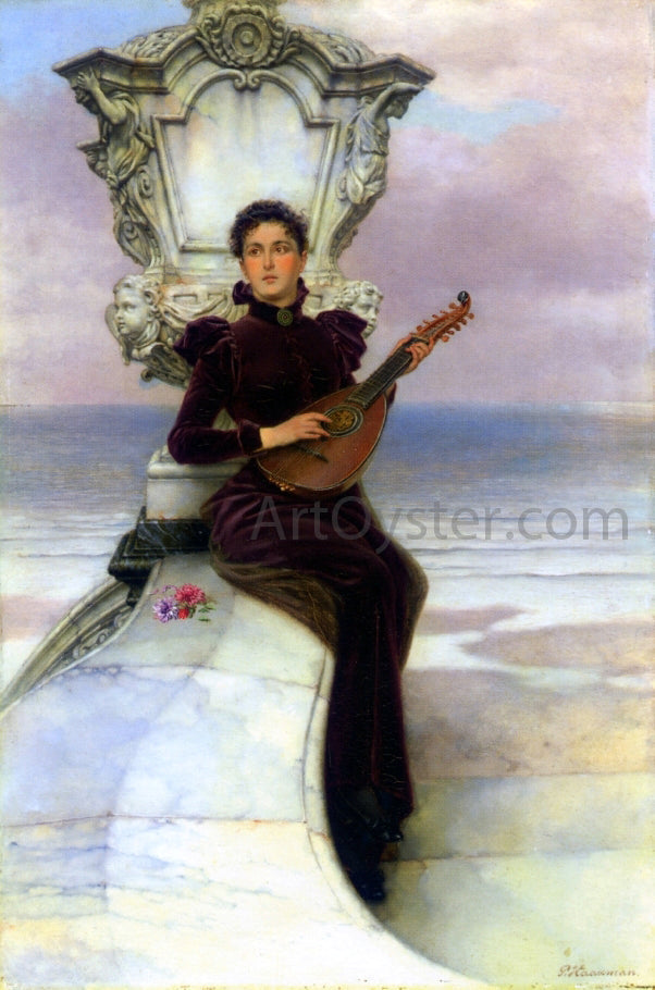 Pieter Haaxman The Mandolin Player - Canvas Print