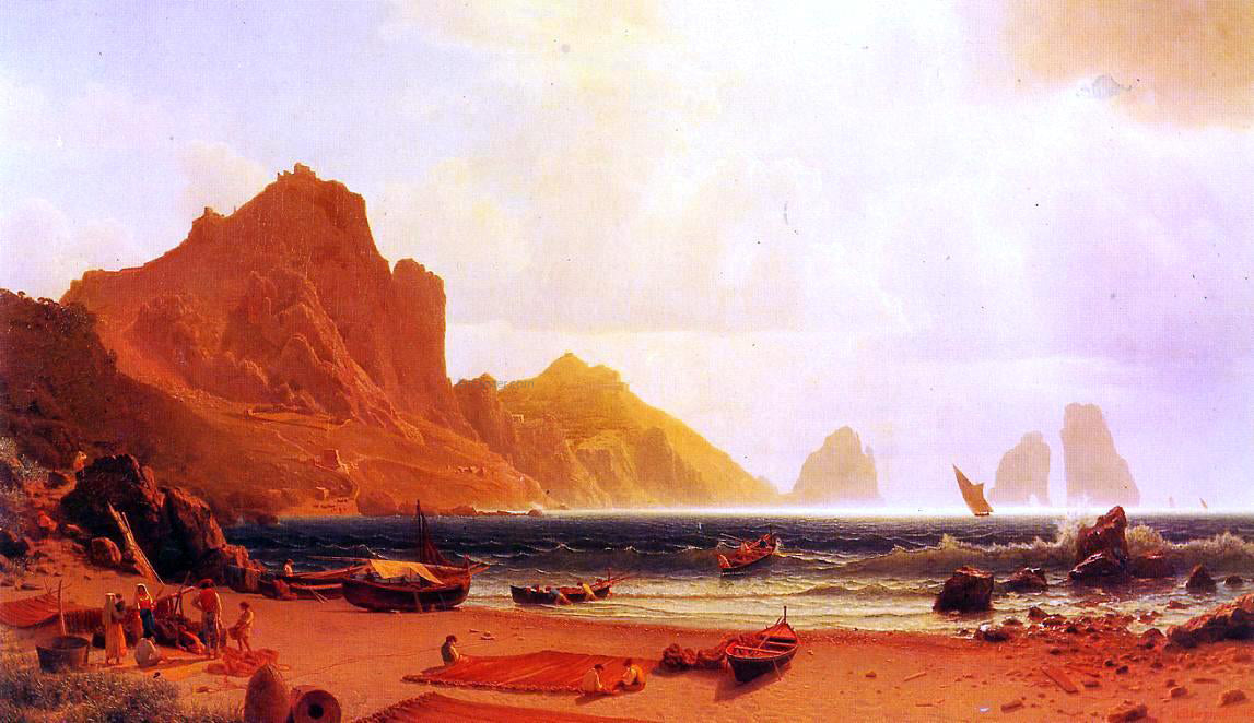 Albert Bierstadt The Marina Piccdola, Capri - Canvas Print